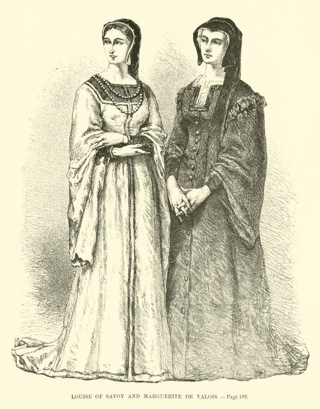 Louise af Savoyen og Marguerite de Valois af French School