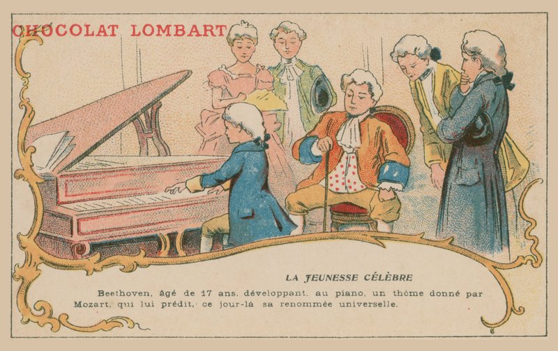 Ludwig van Beethoven spiller ved klaver i en alder af 17 af French School