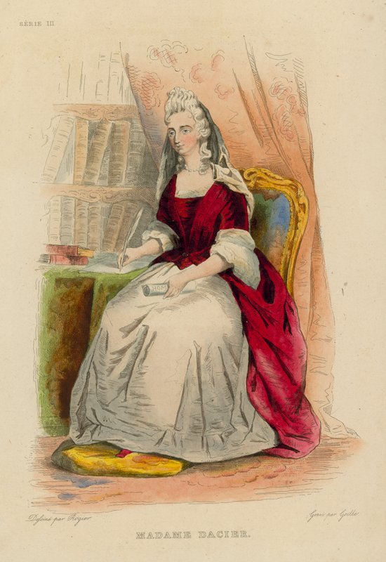 Madame Dacier (farvet gravering) af French School