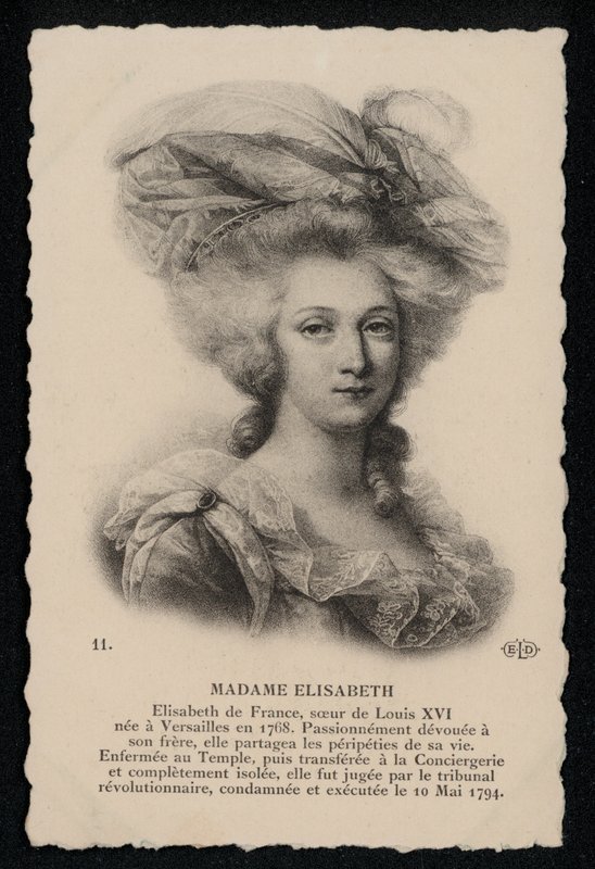 Madame Elisabeth, søster til kong Louis XVI (litho) af French School
