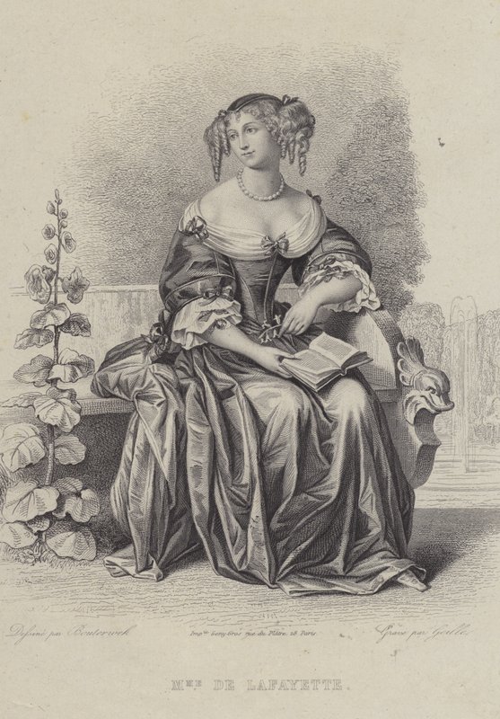 Madame de Lafayette, fransk forfatter (gravering) af French School