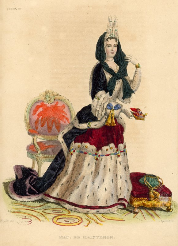 Madame de Maintenon (farvet gravering) af French School