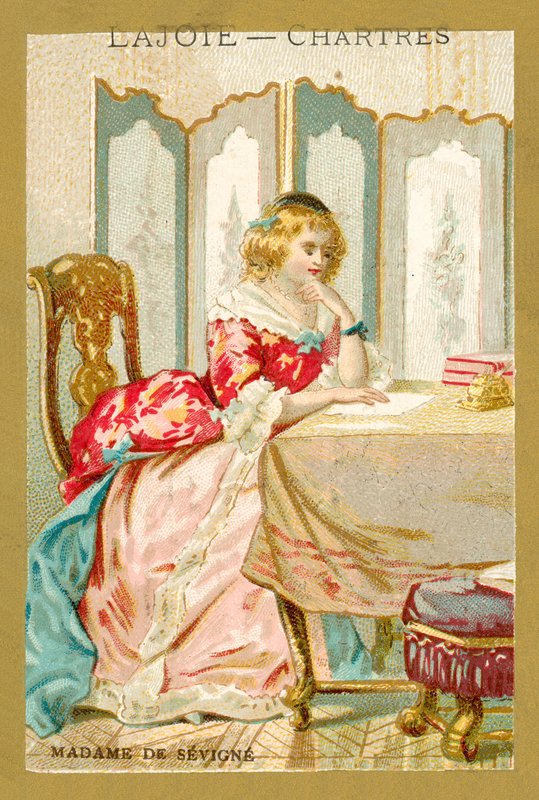 Madame de Sevigne, fransk forfatter (chromolitho) af French School