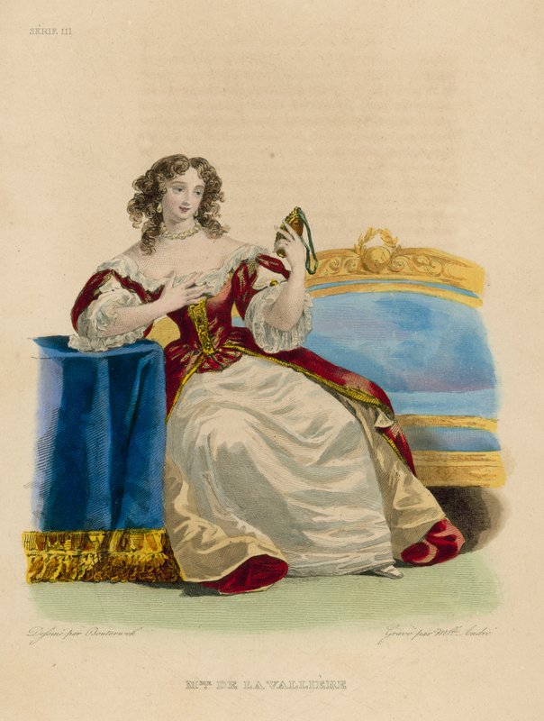 Madame de la Valliere (farvet gravering) af French School