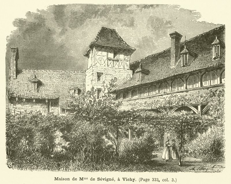Madame de Sevignes hus, i Vichy (gravering) af French School