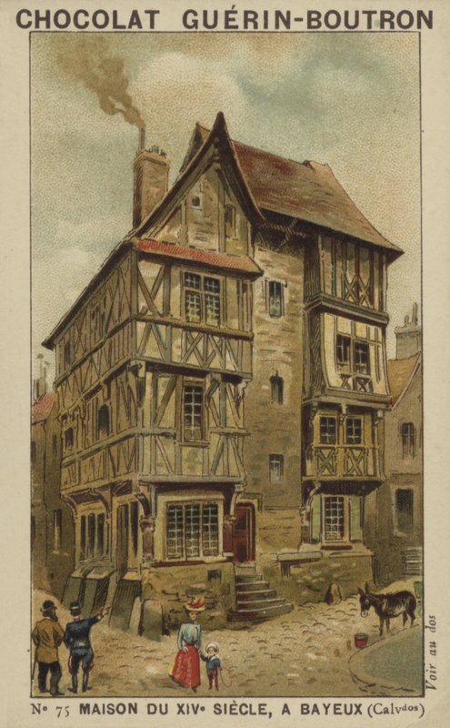 Hus fra det 14. århundrede i Bayeux, Calvados af French School