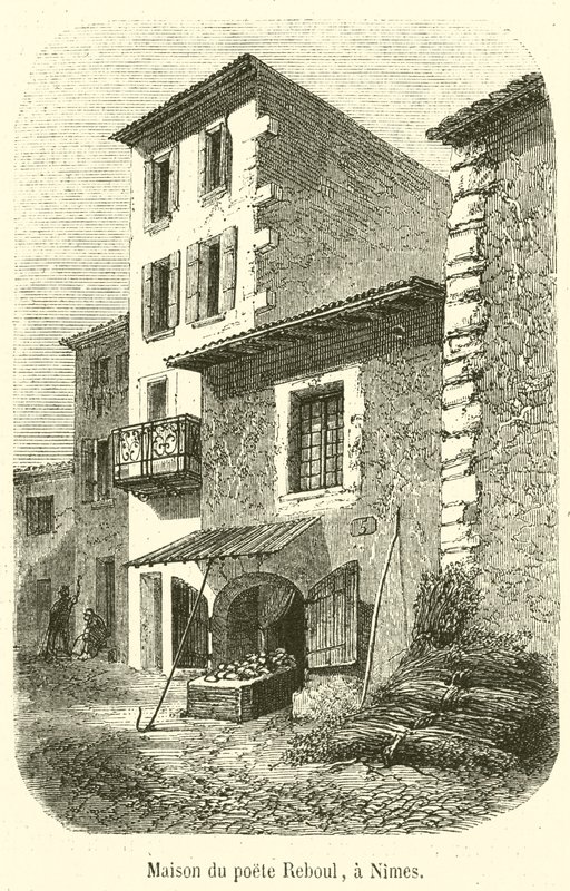 Digterens Rebouls hus, i Nimes (gravering) af French School