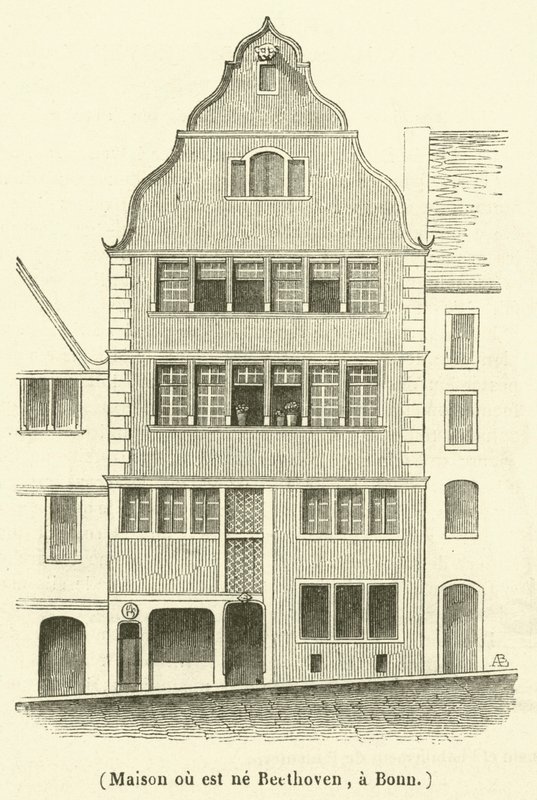 Maison ou est ne Beethoven, a Bonn (kobberstik) af French School