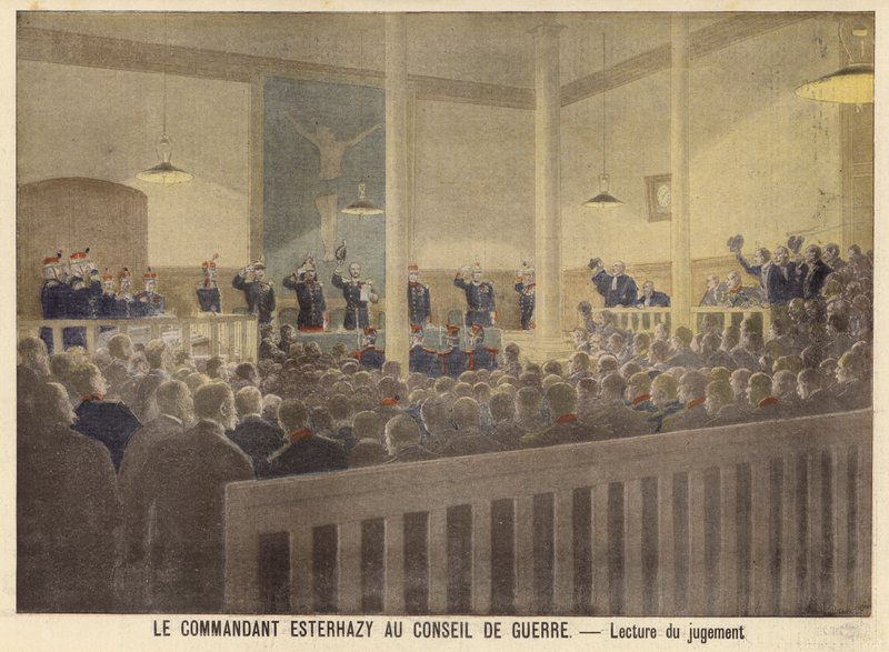 Major Esterhazy for militærdomstolen af French School