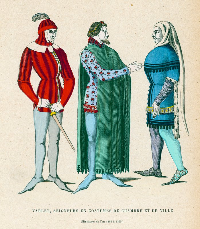 Mandsdragter, 1360-1365 af French School