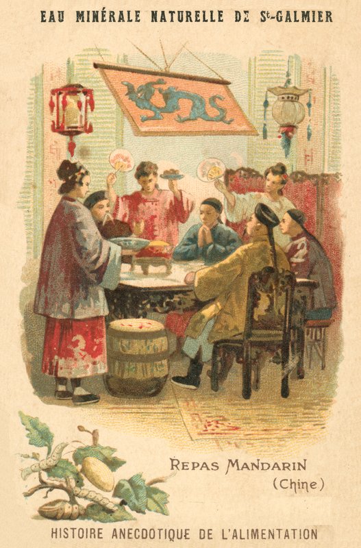 Mandarin måltid, Kina (chromolitho) af French School