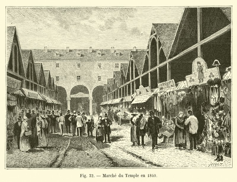 Marche du Temple i 1840 af French School