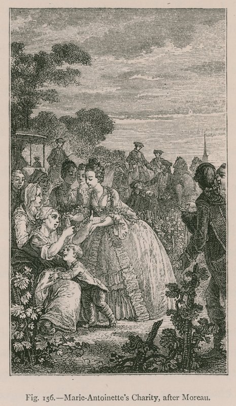 Marie-Antoinettes Charity, efter Moreau af French School