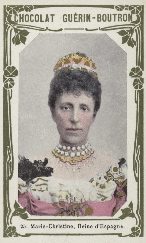 Marie-Christine, Reine dEspagne (farvet foto) af French School