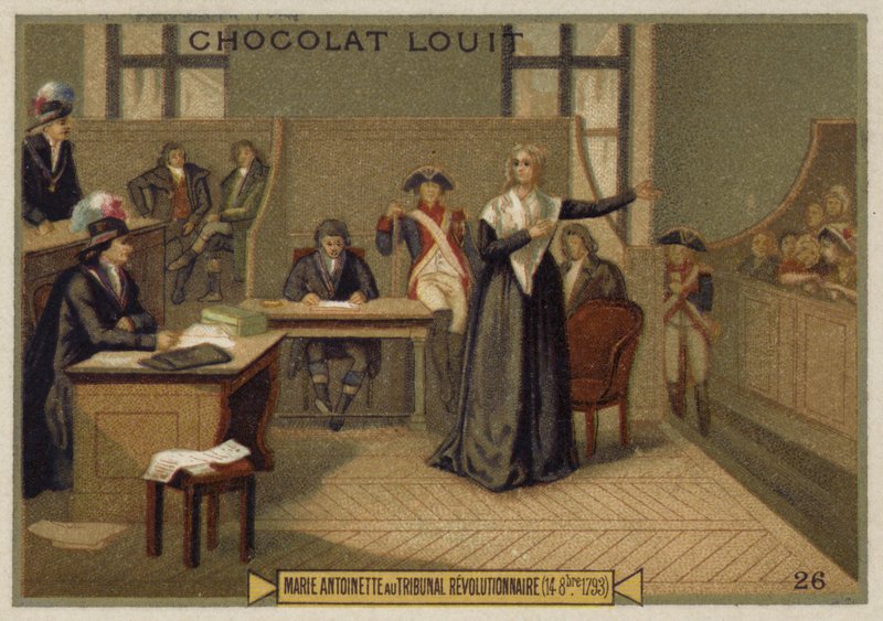Marie Antoinette for Revolutionsdomstolen, Den Franske Revolution, 14. oktober 1793 af French School
