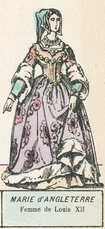 Mary of England, kone til Ludvig XII (farvet gravering) af French School