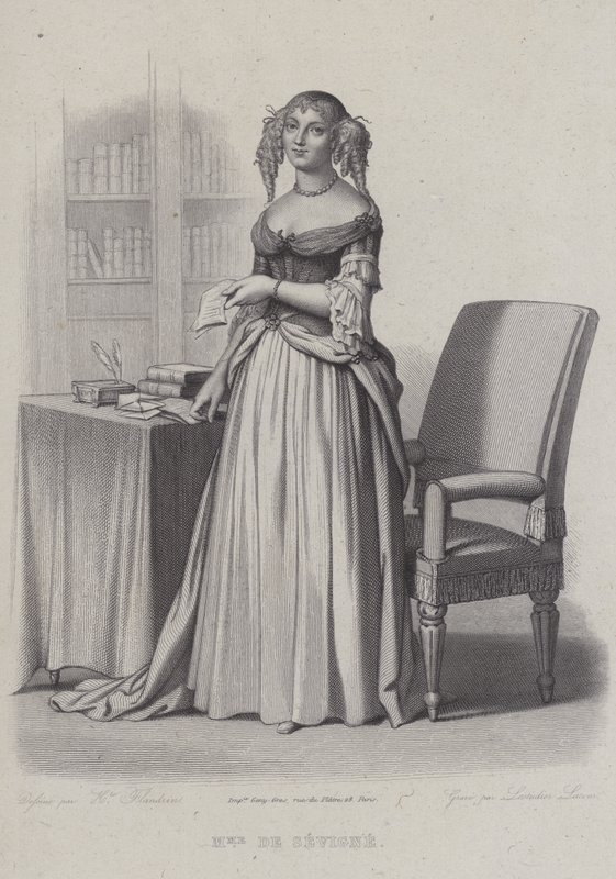 Marie de Rabutin-Chantal, marquise de Sevigne, fransk forfatter (gravering) af French School