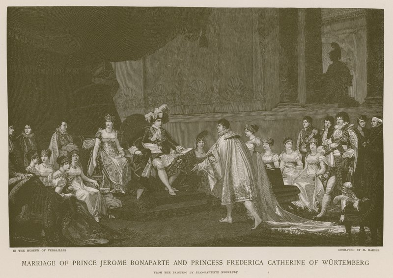 Ægteskab mellem prins Jerome Bonaparte og prinsesse Frederica Catherine af Würtemberg af French School