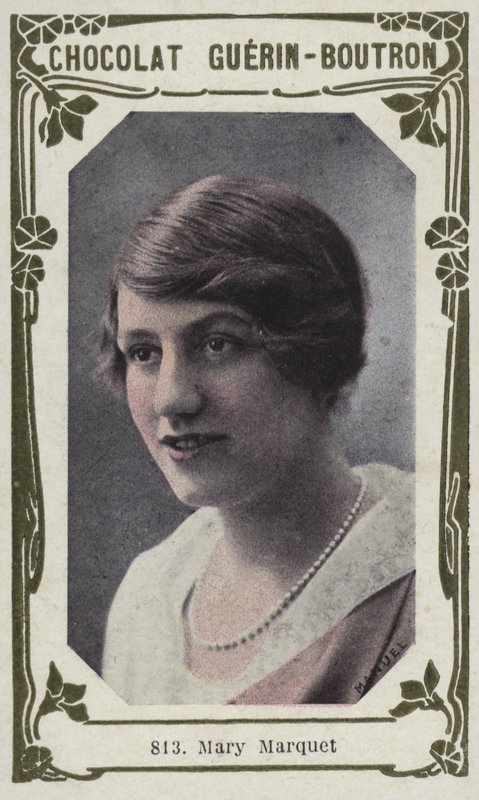 Mary Marquet (farvet foto) af French School