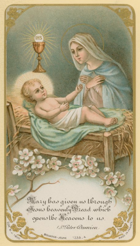 Maria har givet os gennem Jesus himmelsk brød, som åbner himlen for os af French School
