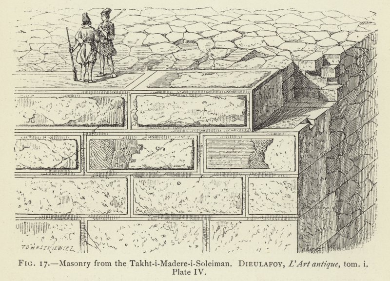 Murværk fra Takht-i-Madere-i-Soleiman af French School