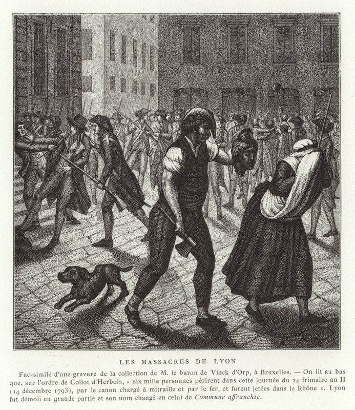 Massakrer i Lyon, den franske revolution, december 1793 af French School