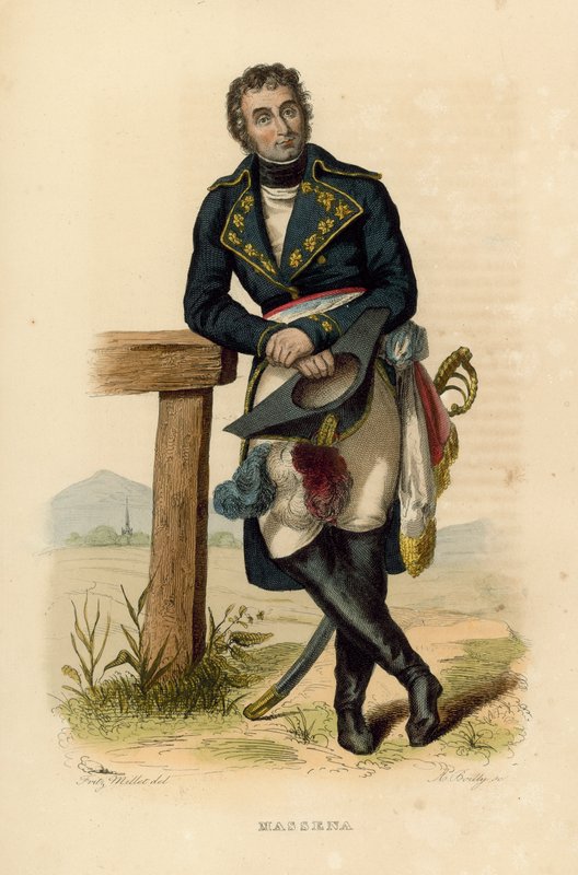 Massena (farvet gravering) af French School