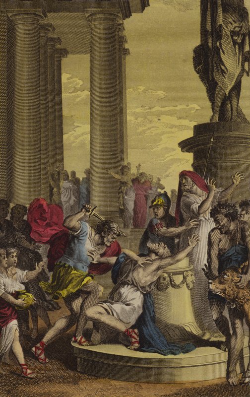 Mattathias dræber en jøde, der ofrede til afguder (ætsning) af French School
