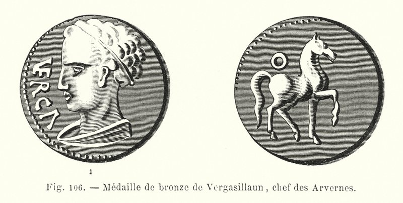 Bronzemedalje af Vergasillaun, chef for Arvernes (gravering) af French School