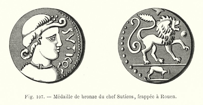 Bronzemedalje af Chief Suticos, præget i Rouen (gravering) af French School