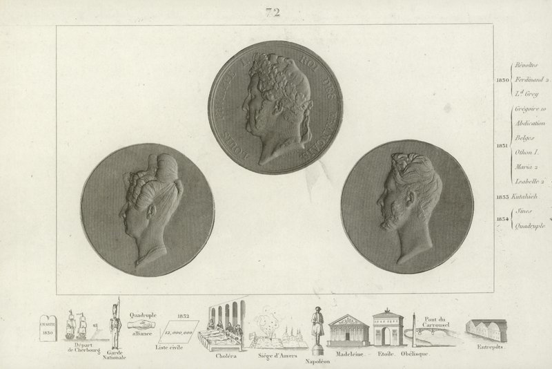 Medallion of Louis Philippe I of France  af French School