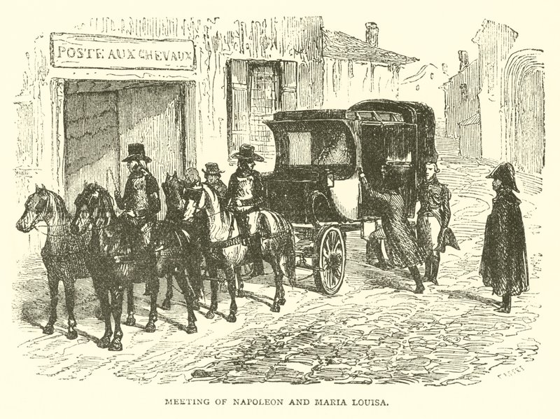 Møde mellem Napoleon og Maria Louisa (gravering) af French School