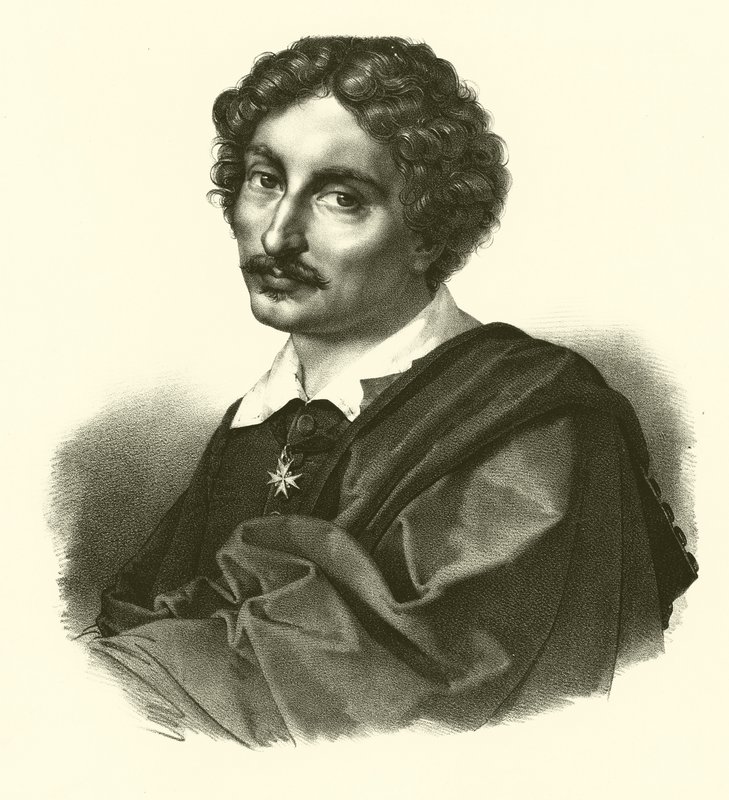 Michelangelo Merisi da Caravaggio, portræt (gravering) af French School