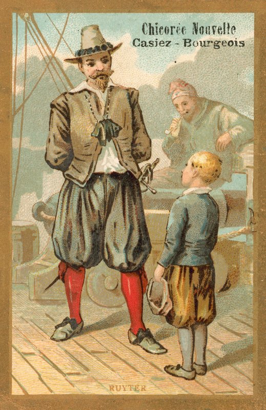 Michiel de Ruyter, hollandsk admiral (kromolitografi) af French School
