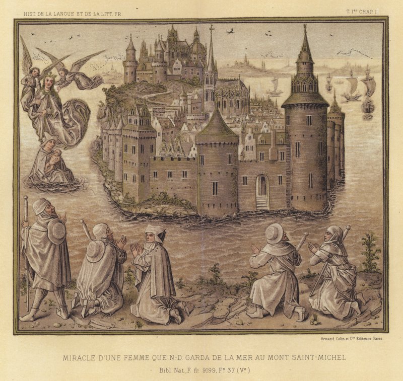 Miracle Of A Woman That N-D Garda Fra havet til Mont Saint-Michel (farve litho) af French School
