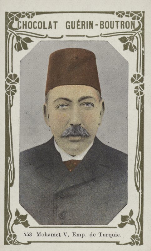 Mohammed V, kejser af Tyrkiet (farvet foto) af French School