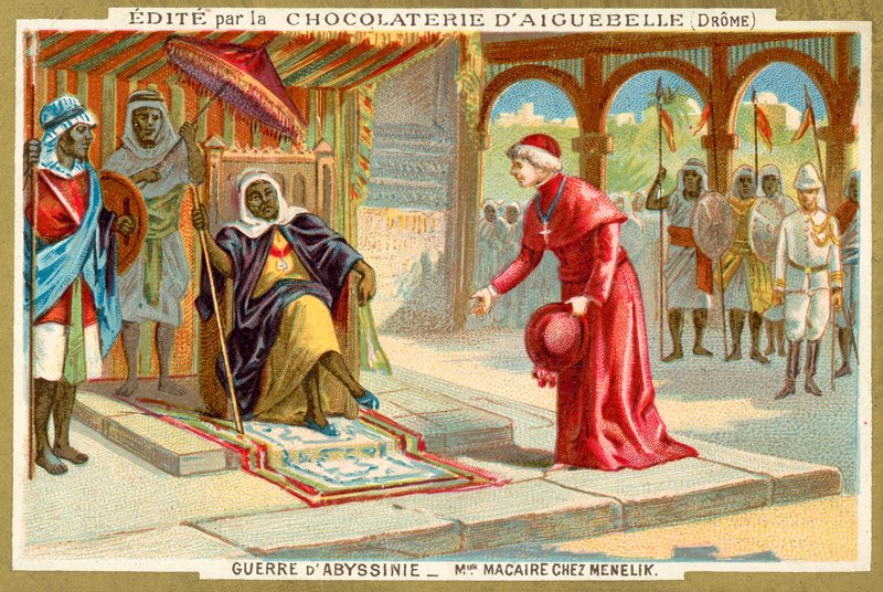 Monsignor Macaire besøger kejser Menelik II af Etiopien under den første italiensk-etiopiske krig af French School