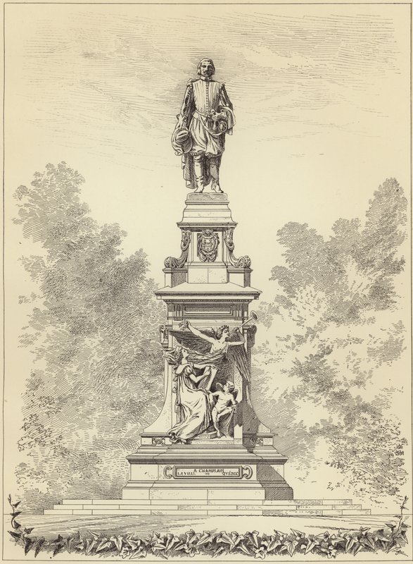 Champlain monument af French School