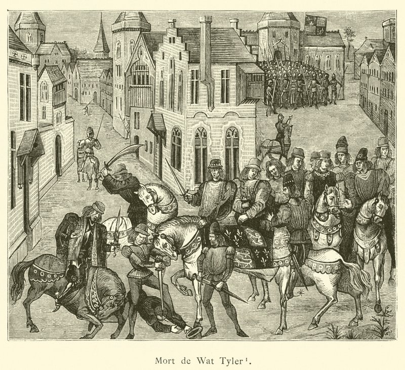 Mort de Wat Tyler (gravering) af French School