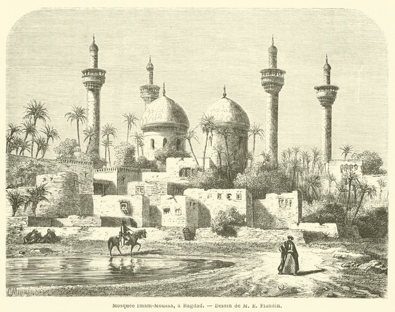 Moskee Imam-Moussa, en Bagdad (gravering) af French School
