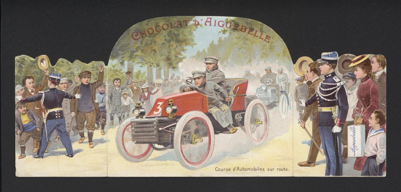 Motorløb på åben vej (chromolitho) af French School