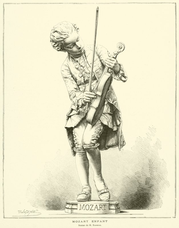 Mozart barn, Statue af M Barrias (gravering) af French School