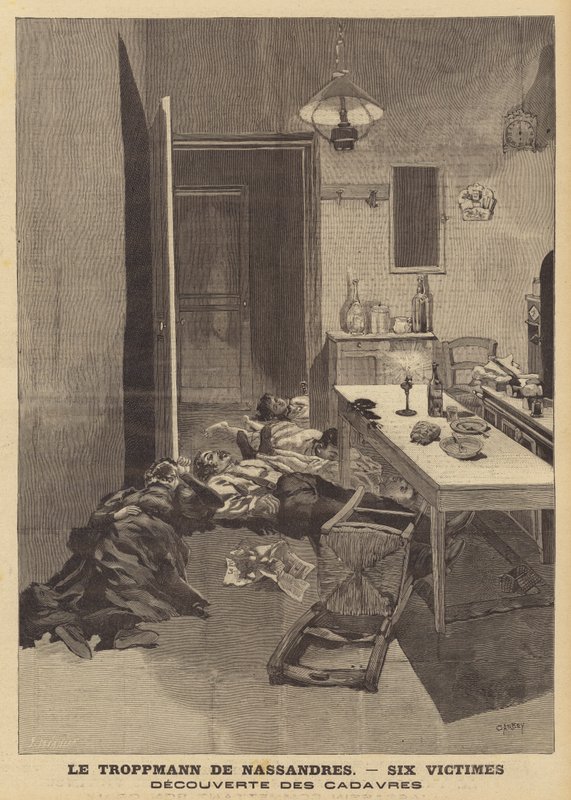 Drab på en familie på seks på Nassandres af en morder ved navn Caillard af French School