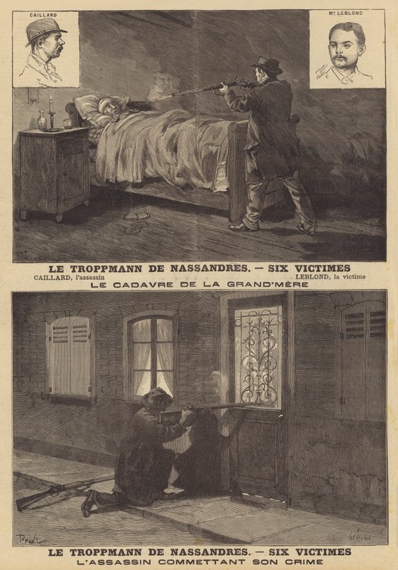 Drab på en familie på seks på Nassandres af en morder ved navn Caillard af French School