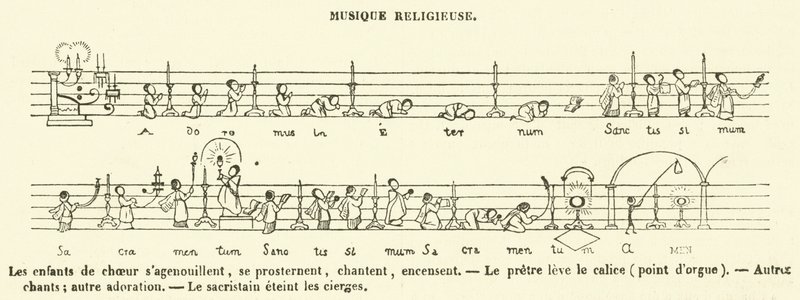 Religiøs musik (gravering) af French School
