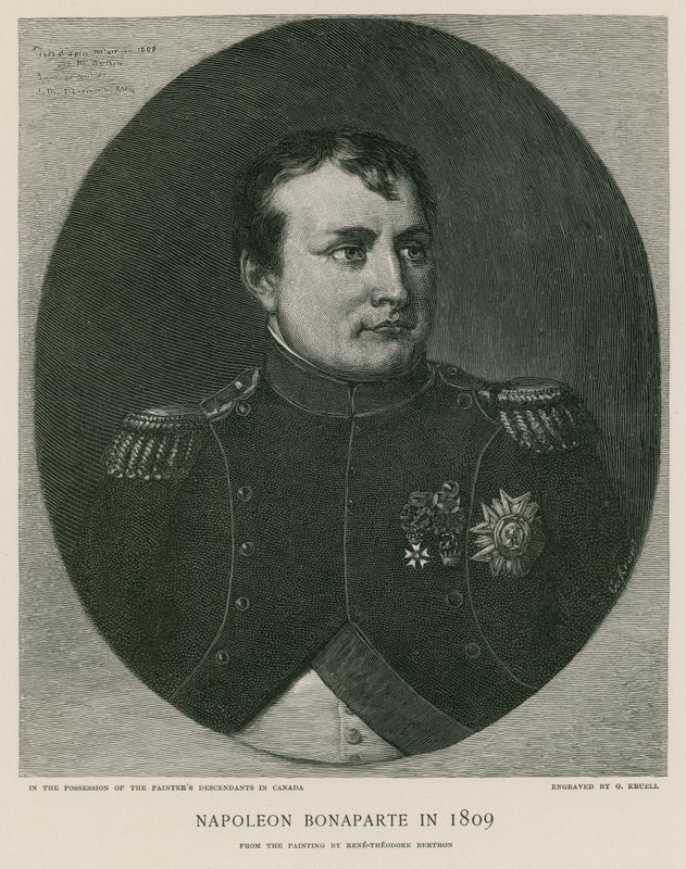 Napoleon Bonaparte i 1809 af French School
