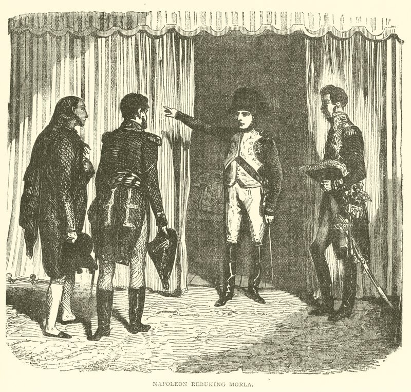 Napoleon irettesætter Morla (gravering) af French School