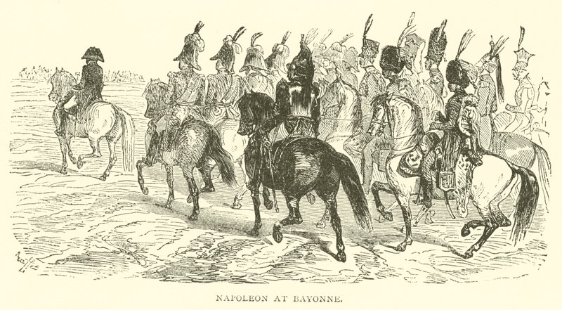 Napoleon ved Bayonne (gravering) af French School