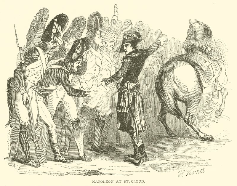 Napoleon ved St Cloud (gravering) af French School