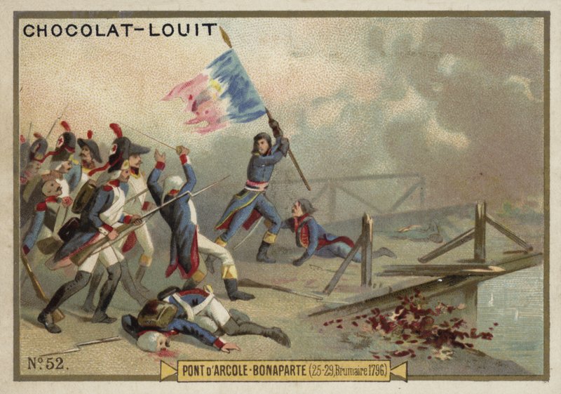 Napoleon i slaget ved Arcole-broen, Italien, franske uafhængighedskrige, 15-17 november 1796 af French School